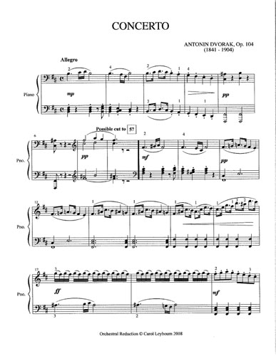 cello concerto dvorak sheet music